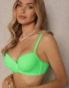 swest Bikini verde Chiloți tip slip Sutien încrețit și Pareo Natovena