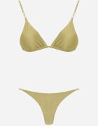 swest Bikini Verde deschis Sutien cu Legătură la Spate și Mărgele și Slip Sheille
