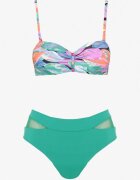swest Bikini Verde închis Chiloți tip slip și Sutien cu motiv abstract Anitlle
