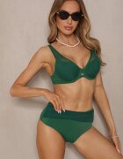 swest Bikini Verde închis cu aplicații din plasă Sutien și Chiloți tip slip Linelissa