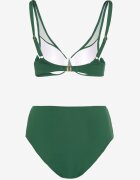 swest Bikini Verde închis cu aplicații din plasă Sutien și Chiloți tip slip Linelissa