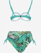 swest Bikini Verde închis cu Motiv Floral Sutien și Chiloți tip slip cu elastic Sadorene