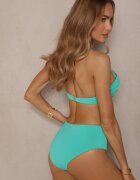 swest Bikini Verde închis Figi și Sutien cu Inserție Decorativă Natamara