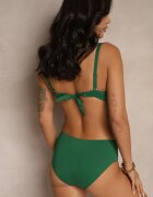 swest Bikini Verde închis Sutien Decorat cu Aplicație Geometrică și Chiloți Figi Kinrina