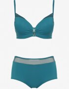 swest Bikini Verde închis Sutien Decorat cu Aplicație și Chiloți tip Slip Iffirelle