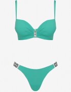 swest Bikini Verde Sutien și Chiloți slip cu Aplicație cu Zirconii Nateria