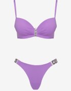 swest Bikini Violet Sutien și Chiloți Figi cu Aplicație cu Zirconii Nateria