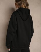 swest Bluza Neagră cu Glugă Decorată cu Borduri Invila