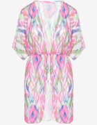 swest Cardigan din plasă Fuchsia cu Motiv Abstract Decorat cu Legătură Revoreia