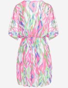 swest Cardigan din plasă Fuchsia cu Motiv Abstract Decorat cu Legătură Revoreia