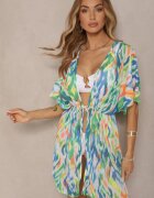 swest Cardigan Verde din plasă cu motiv abstract decorat cu legături Revoreia