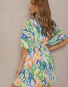 swest Cardigan Verde din plasă cu motiv abstract decorat cu legături Revoreia