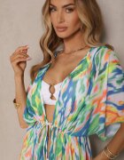 swest Cardigan Verde din plasă cu motiv abstract decorat cu legături Revoreia