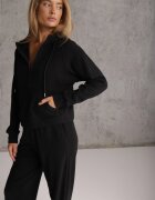 swest Compleu de trening din polar cu bluză cu glugă și fermoar și pantaloni Miriamina Negru