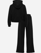 swest Compleu de trening din polar cu bluză cu glugă și fermoar și pantaloni Miriamina Negru