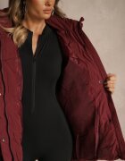 swest Geacă Bordo Oversize cu cusături matlasate și glugă Galeana