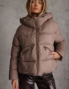 swest Geacă de iarnă matlasată tip puffer cu glugă Samettrine Bej închis