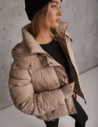 swest Geacă de iarnă tip puffer cu glugă detașabilă și manșete elastice Evrena Mov Maro