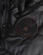 swest Geacă de tranziție cu matlasat geometric cu fermoar cu două fețe și cu glugă Suena Neagră