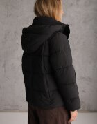 swest Geacă matlasată neagră model oversize cu glugă Galadea