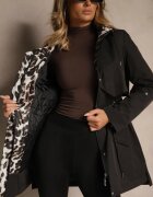swest Geacă Parka Neagră Decorată cu șnururi cu Glugă Detașabilă Loriballe