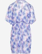 swest Kaftan de plajă albastru cu legătură cu imprimeu floral Mevelaura