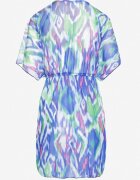 swest Kimono din plasă albastru cu motiv abstract decorat cu șnur Revoreia