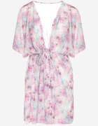 swest Pareo de plajă Fucsia cu legătură cu imprimeu floral Mevelaura