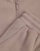 swest Set de trening cu model rib cu glugă și pantaloni wide leg Jateia Bej închis