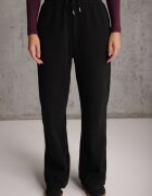 swest Set de trening cu model rib cu glugă și pantaloni wide leg Jateia Negru