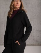 swest Set de trening cu model rib cu glugă și pantaloni wide leg Jateia Negru