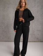 swest Set de trening cu pantaloni largi și hanorac cu glugă și fermoar Elitani Negru