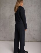 swest Set de trening cu pantaloni Wide Leg și bluză cu fermoar cu guler tip tunică Milia Bleumarin