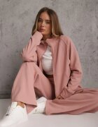 swest Set de trening cu pantaloni Wide Leg și bluză cu fermoar cu guler tip tunică Milia Roz