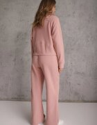 swest Set de trening cu pantaloni Wide Leg și bluză cu fermoar cu guler tip tunică Milia Roz