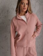 swest Set de trening cu pantaloni Wide Leg și bluză cu fermoar cu guler tip tunică Milia Roz