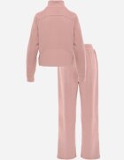 swest Set de trening cu pantaloni Wide Leg și bluză cu fermoar cu guler tip tunică Milia Roz