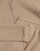 swest Set de trening din polar bluză cu fermoar și glugă pantaloni wide leg Ivama Bej închis