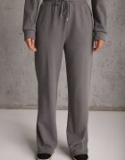 swest Set de trening din polar bluză cu fermoar și glugă pantaloni wide leg Ivama Gri deschis
