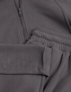 swest Set de trening din polar bluză cu fermoar și glugă pantaloni wide leg Ivama Gri deschis