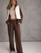 swest Set de trening din polar bluză cu fermoar și glugă pantaloni wide leg Ivama Maro