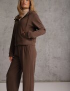swest Set de trening din polar bluză cu fermoar și glugă pantaloni wide leg Ivama Maro