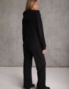 swest Set de trening din polar bluză cu fermoar și glugă pantaloni wide leg Ivama Negru