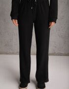 swest Set de trening din polar bluză cu fermoar și glugă pantaloni wide leg Ivama Negru