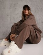 swest Set trening cu nervuri pantaloni cu croială largă și bluză cu glugă Rerih Maro