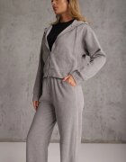 swest Set trening pantaloni drepti și bluză cu glugă cu fermoar Timas Gri