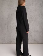swest Set trening pantaloni drepti și bluză cu glugă cu fermoar Timas Negru