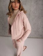 swest Set trening pantaloni drepti și bluză cu glugă cu fermoar Timas Roz