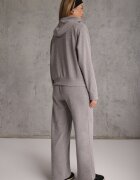 swest Set trening pantaloni Wide Leg și bluză cu glugă și aplicații Nailena Gri
