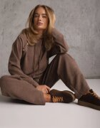 swest Set trening pantaloni Wide Leg și bluză cu glugă și aplicații Nailena Maro